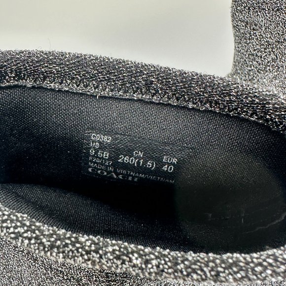 Coach Silver Whitny Bootie Size 9.5 shimmery metallic knit - Picture 3 of 5
